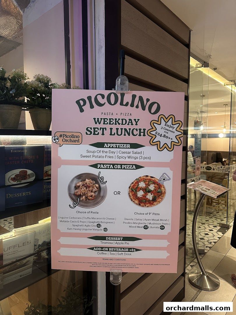 Menu page for Picolino Orchard