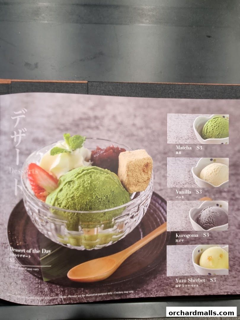 Menu page for Picolino Orchard