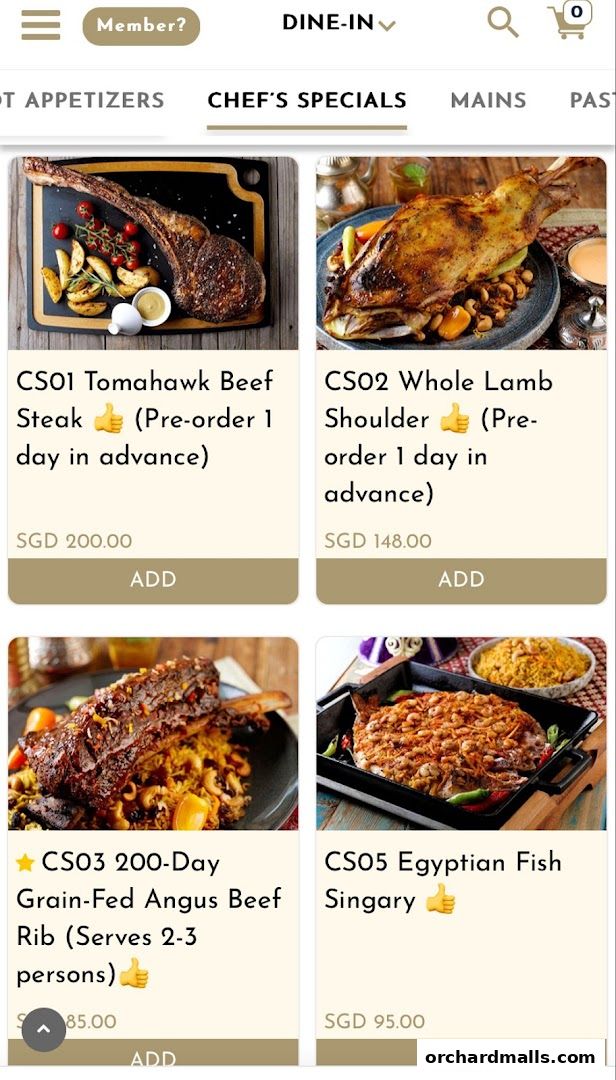 A display of chef's specials from Pistachio Middle Eastern Mediterranean Grill.