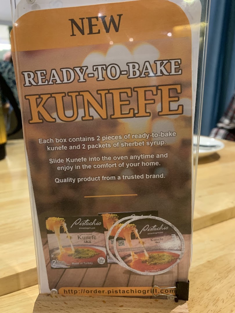 Menu page for Pistachio Middle Eastern  Mediterranean Grill