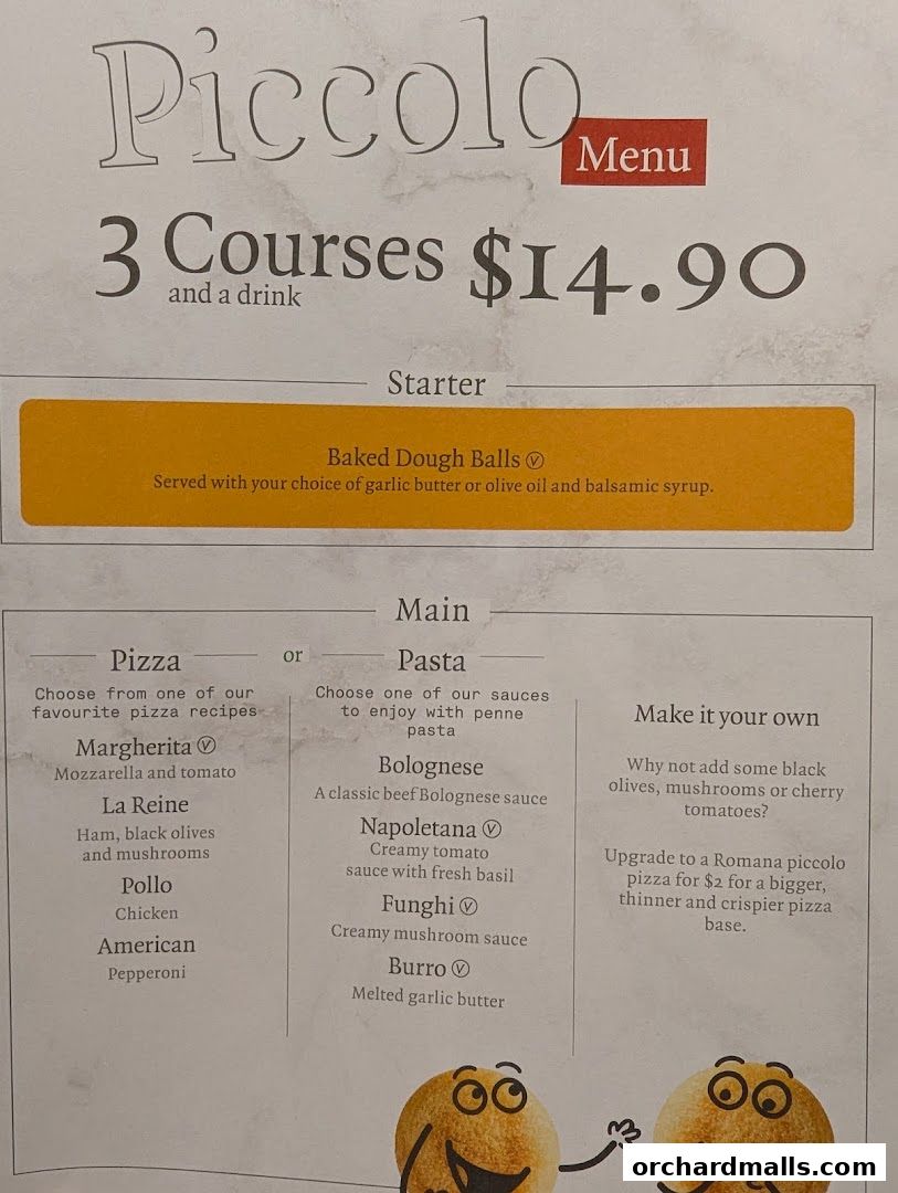 Menu page for Pizza Express  Scotts Square Orchard