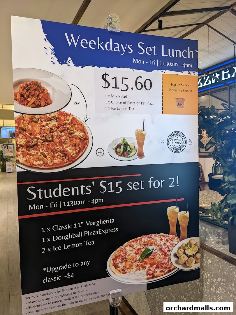 Menu page for Pizza Express  Scotts Square Orchard