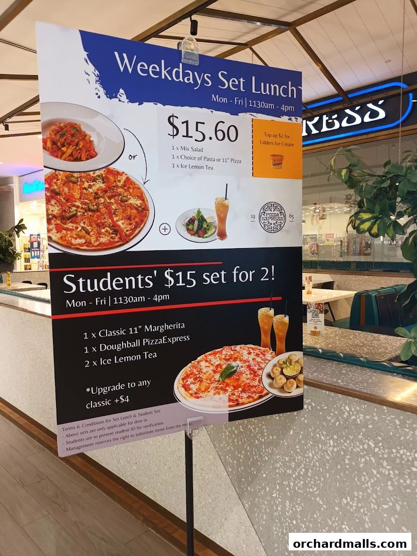 Menu page for Pizza Express  Scotts Square Orchard