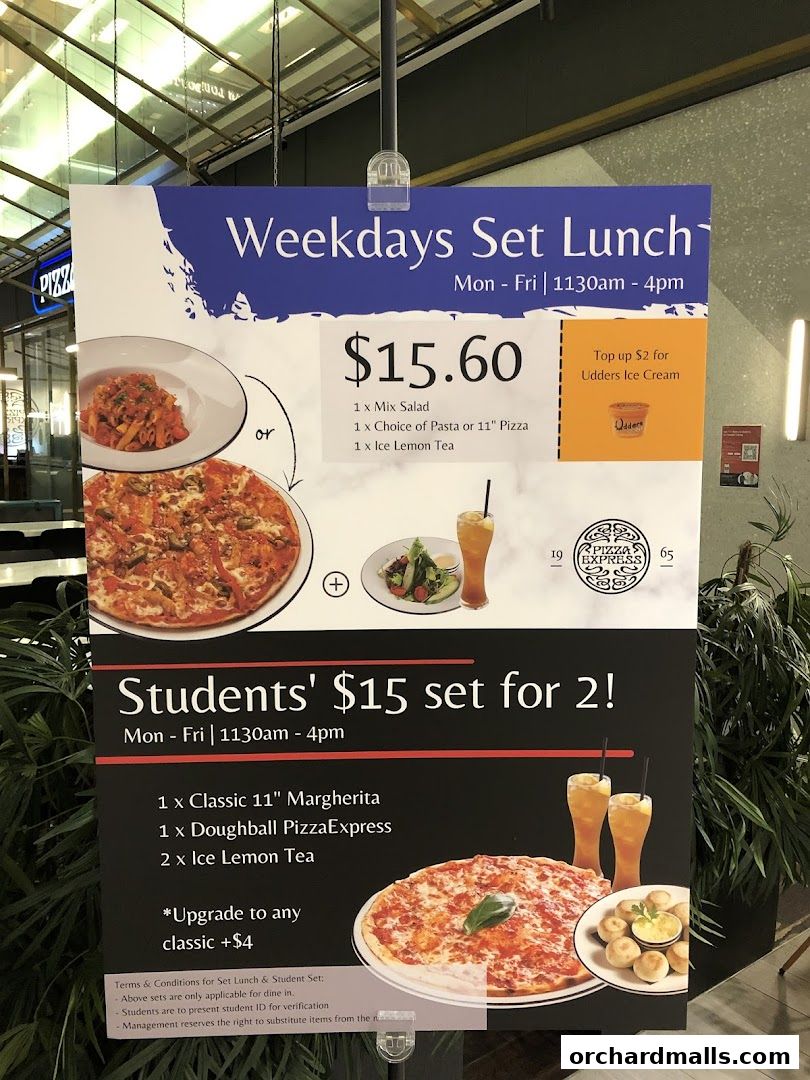 Menu page for Pizza Express  Scotts Square Orchard