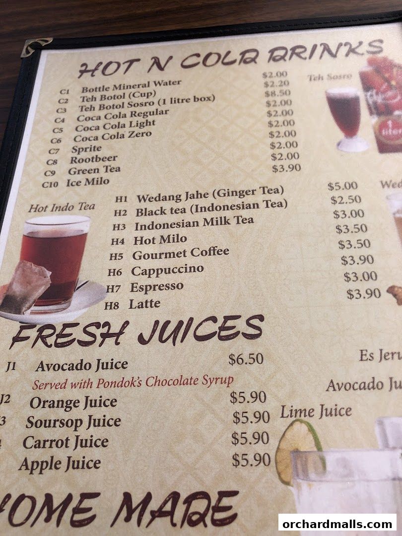 Menu page for Pondok Jawa Timur