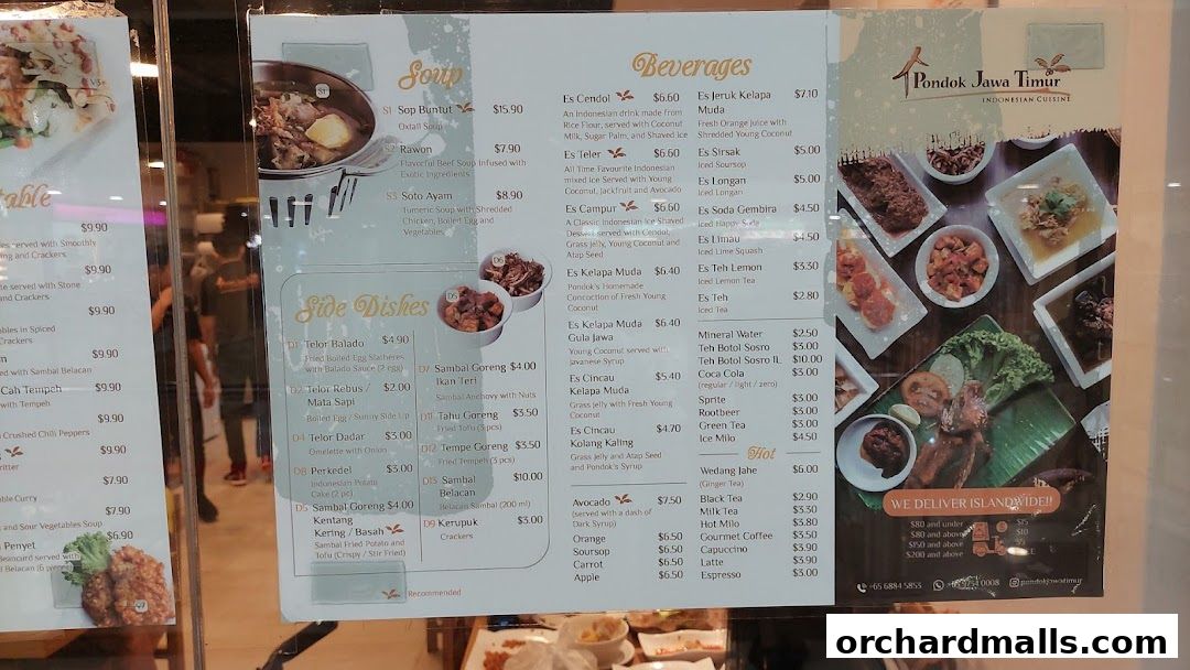 Menu page for Pondok Jawa Timur