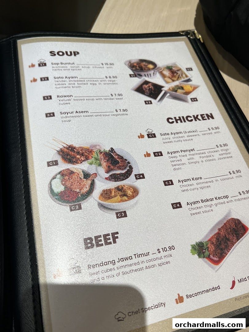 Menu page for Pondok Jawa Timur