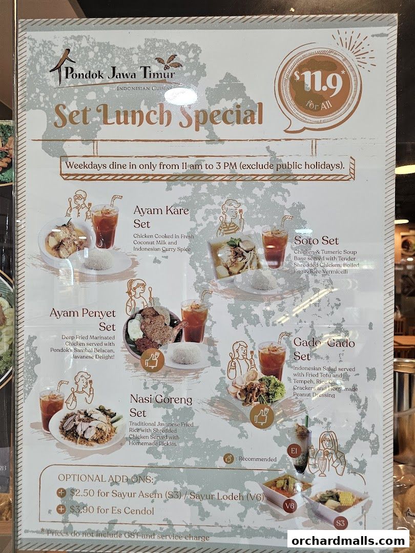 Menu page for Pondok Jawa Timur