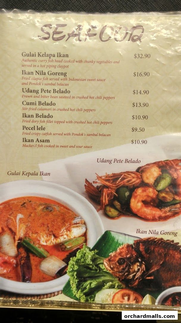 Menu page for Pondok Jawa Timur