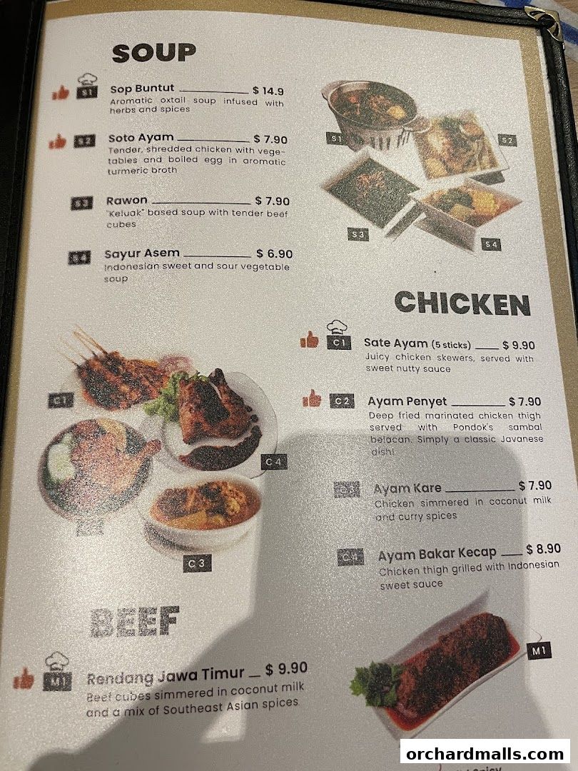 Menu page for Pondok Jawa Timur