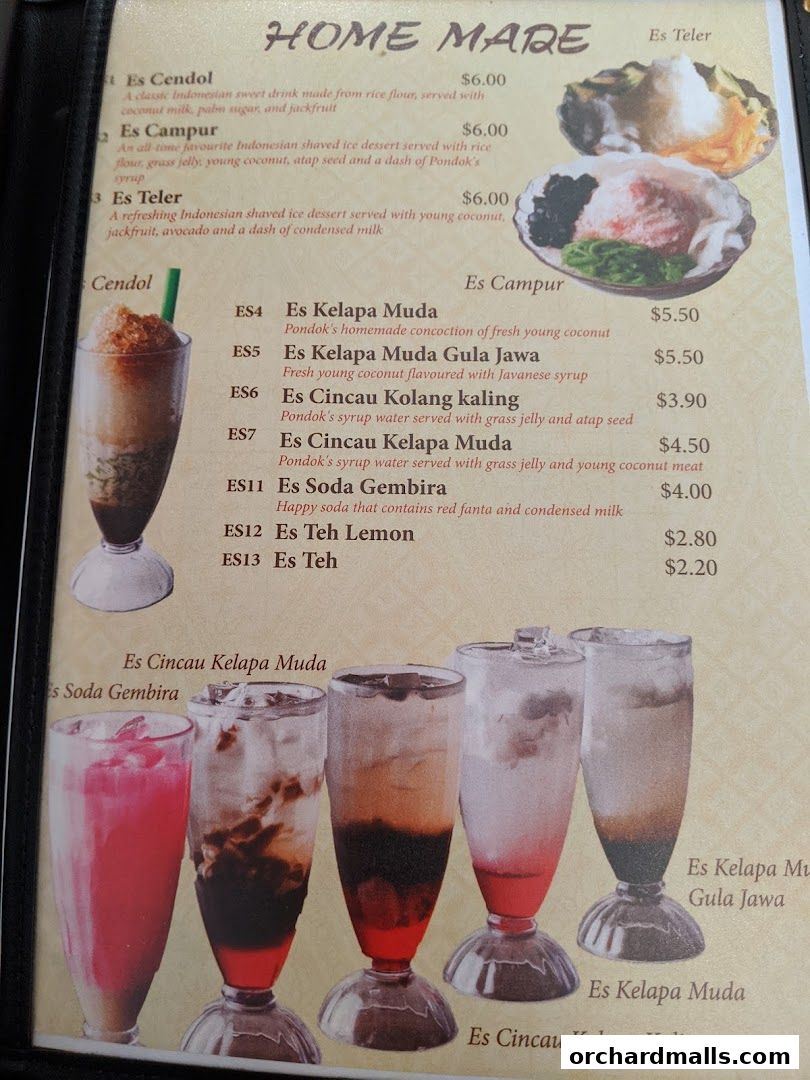 Menu page for Pondok Jawa Timur