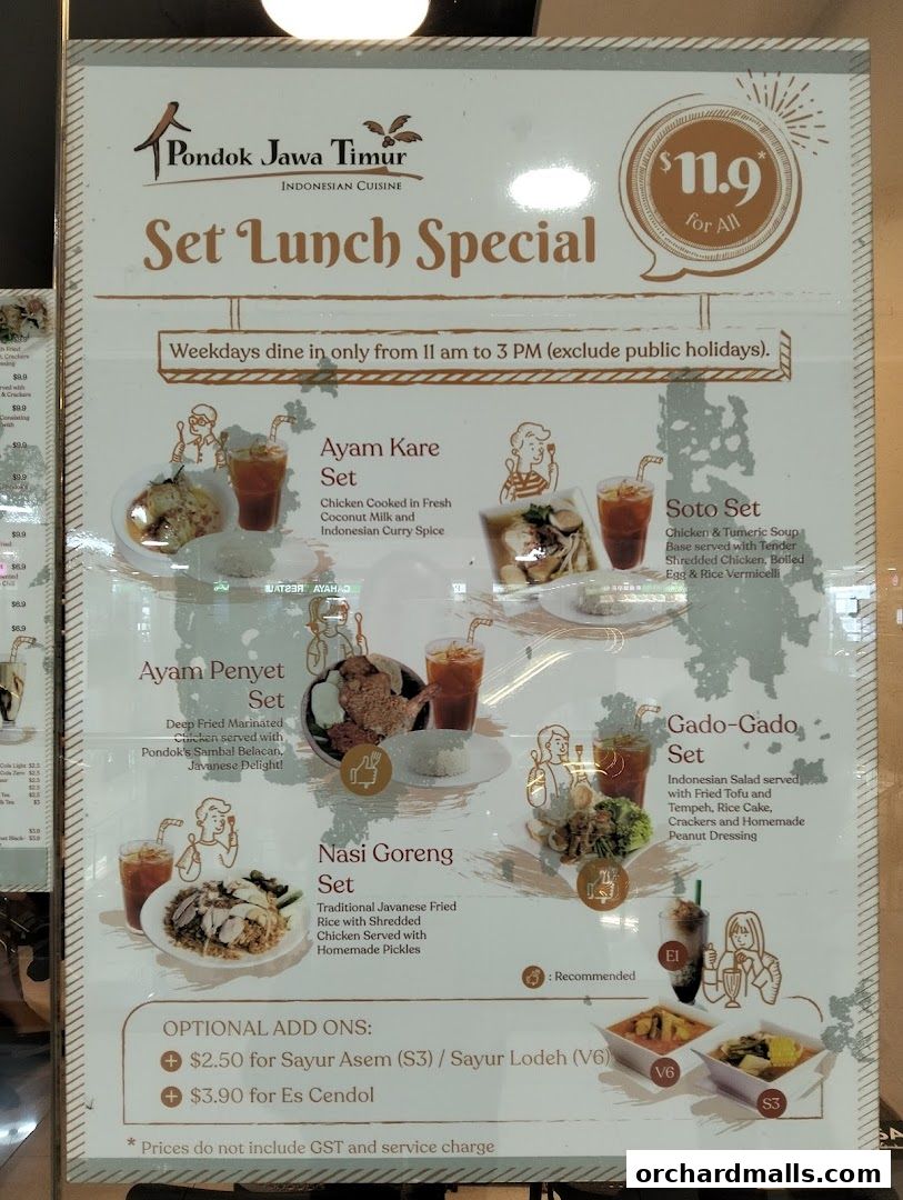 Menu page for Pondok Jawa Timur