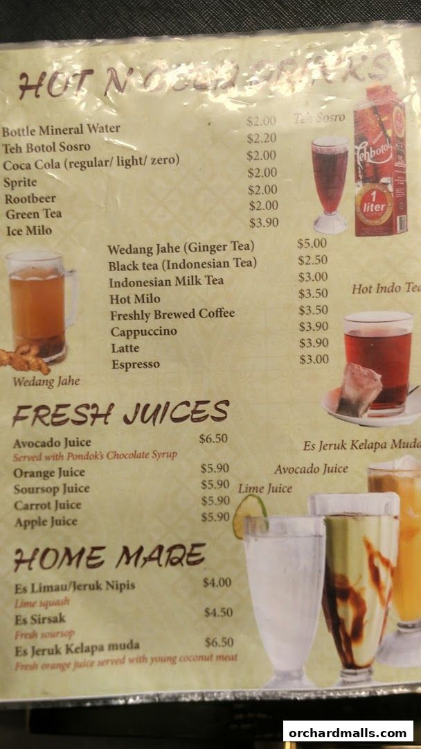 Menu page for Pondok Jawa Timur