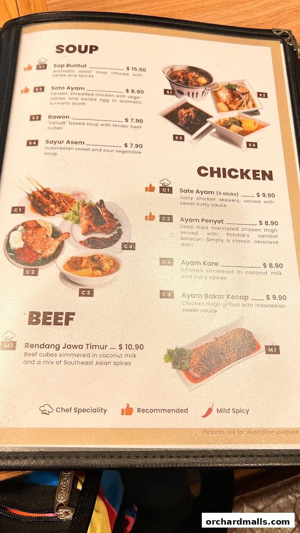 Menu page for Pondok Jawa Timur