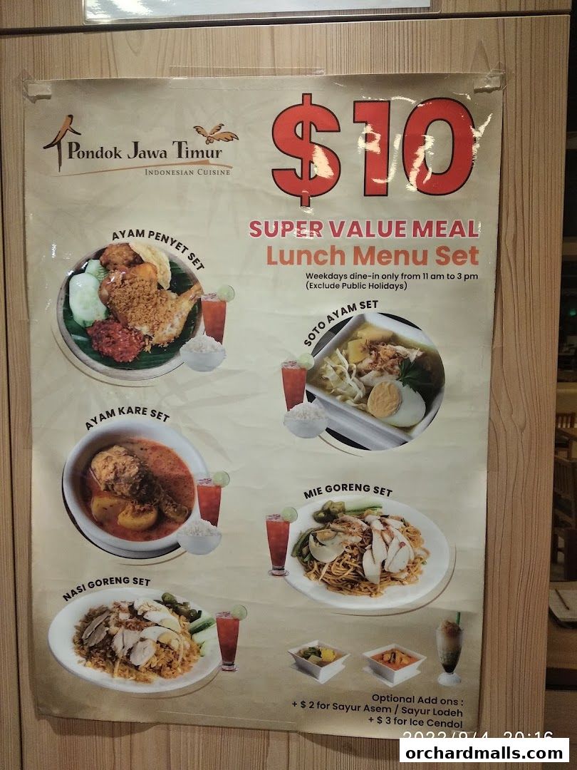 Menu page for Pondok Jawa Timur