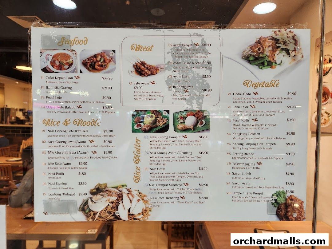 Menu page for Pondok Jawa Timur