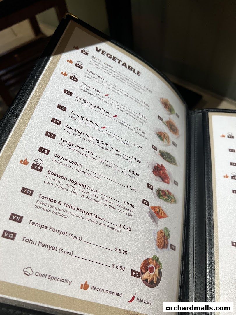 Menu page for Pondok Jawa Timur