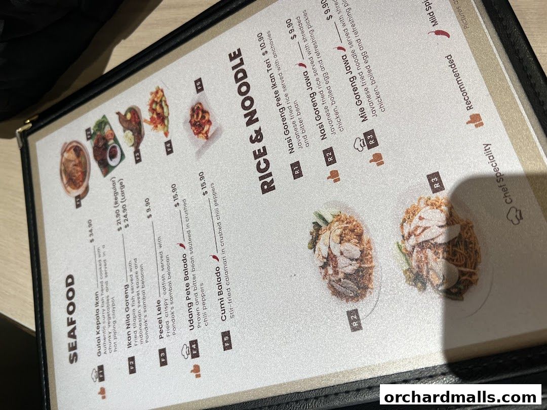 Menu page for Pondok Jawa Timur