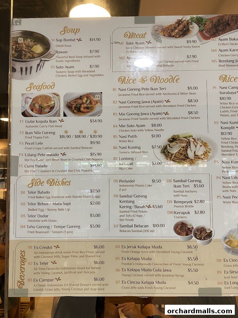 Menu page for Pondok Jawa Timur