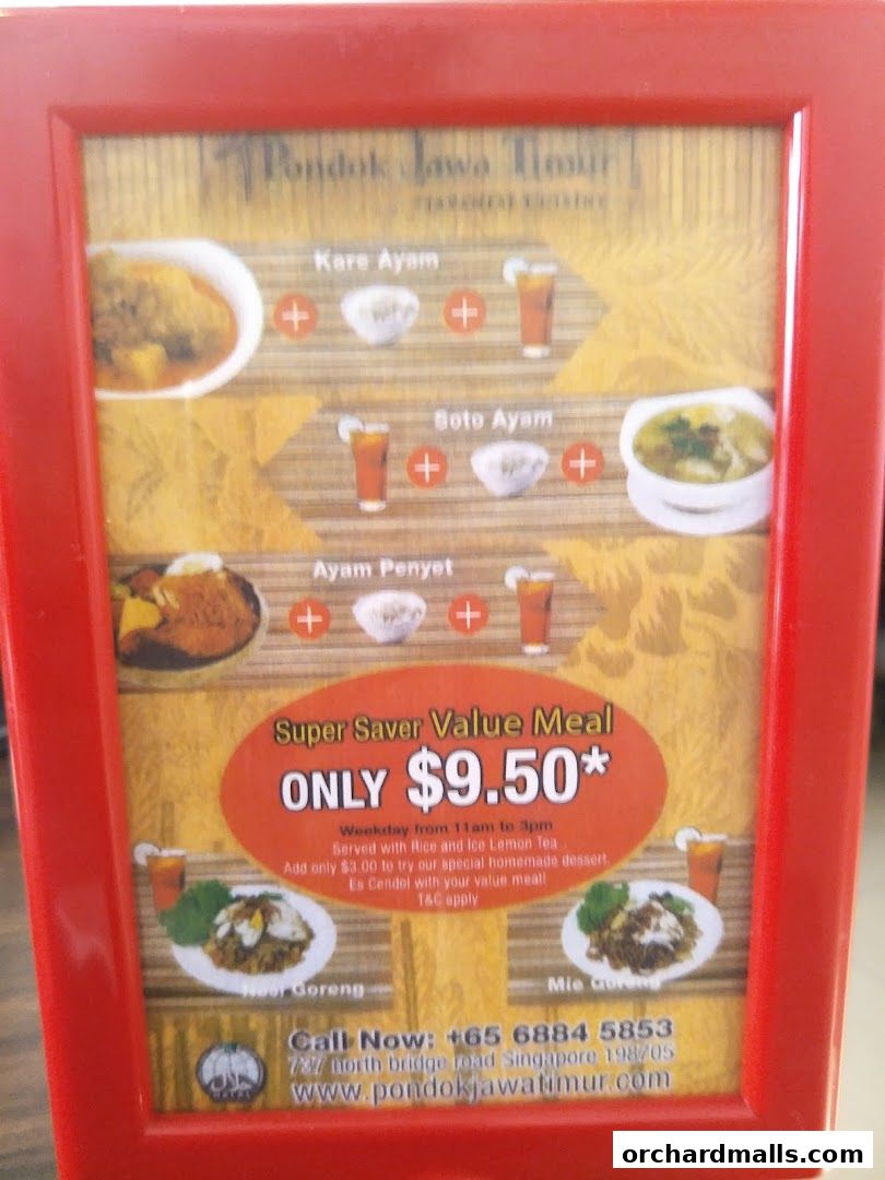 Menu page for Pondok Jawa Timur