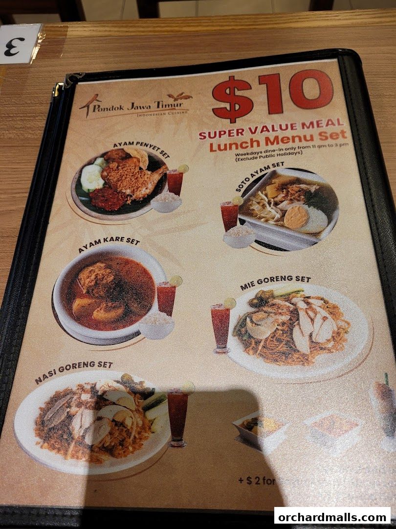 Menu page for Pondok Jawa Timur