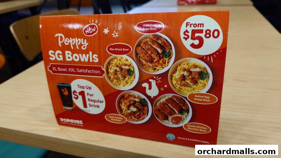 Menu page for Popeyes Orchard Exchange