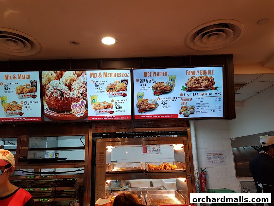 Menu page for Popeyes Orchard Exchange