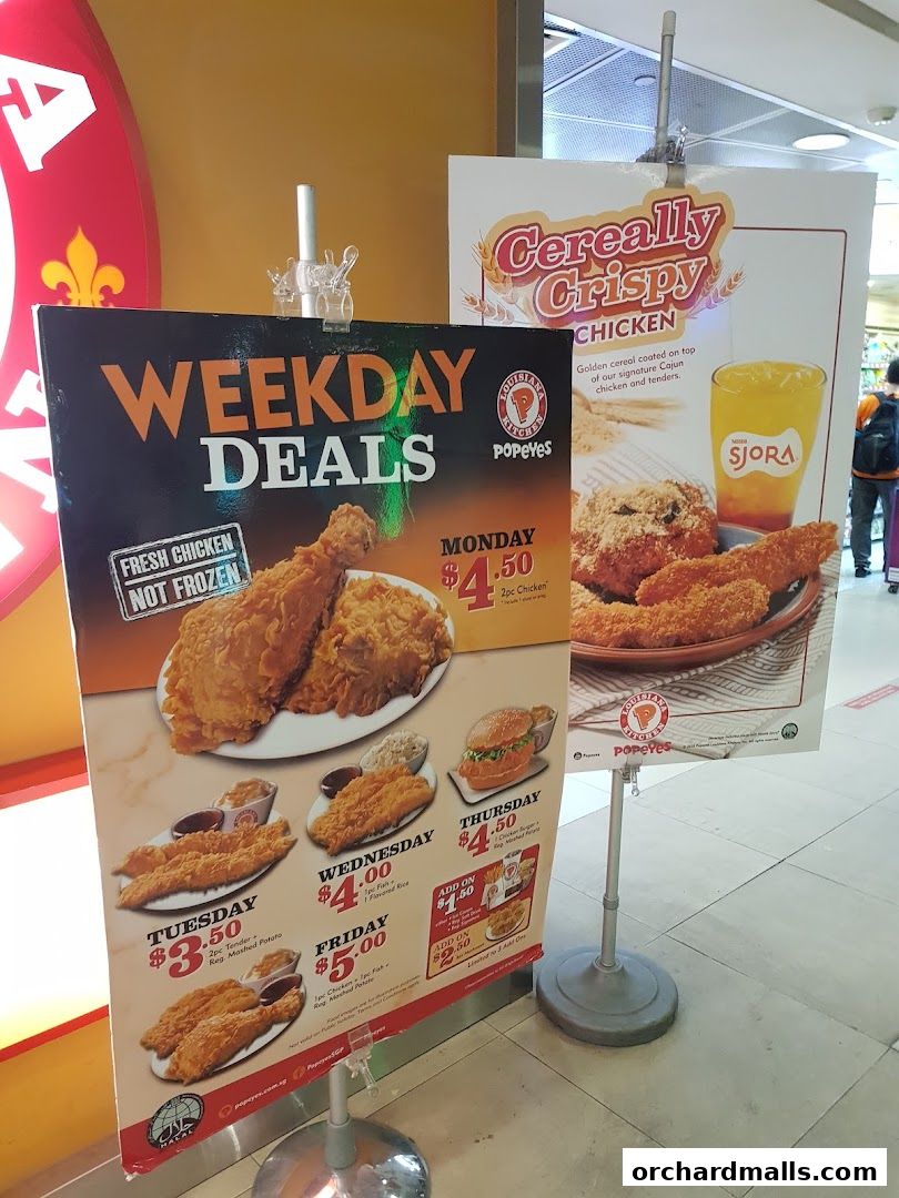 Menu page for Popeyes Orchard Exchange