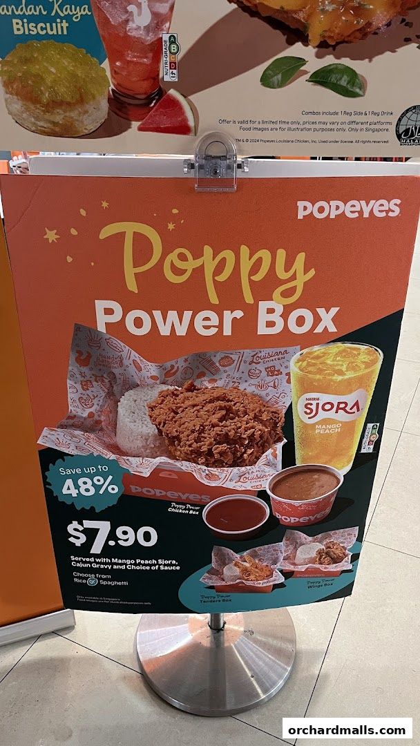 Menu page for Popeyes Orchard Exchange