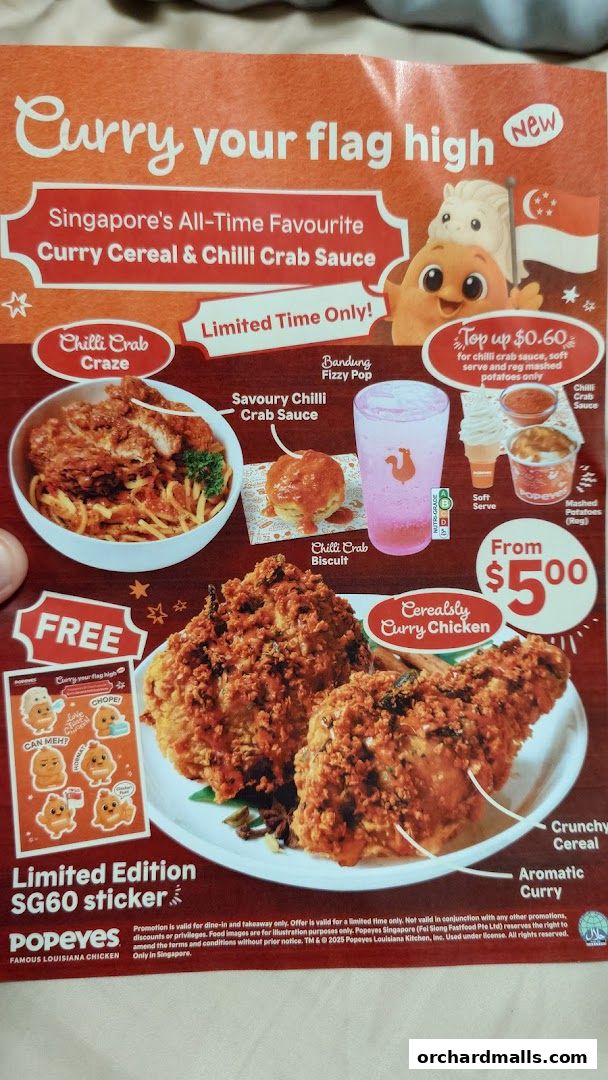 Menu page for Popeyes Orchard Exchange
