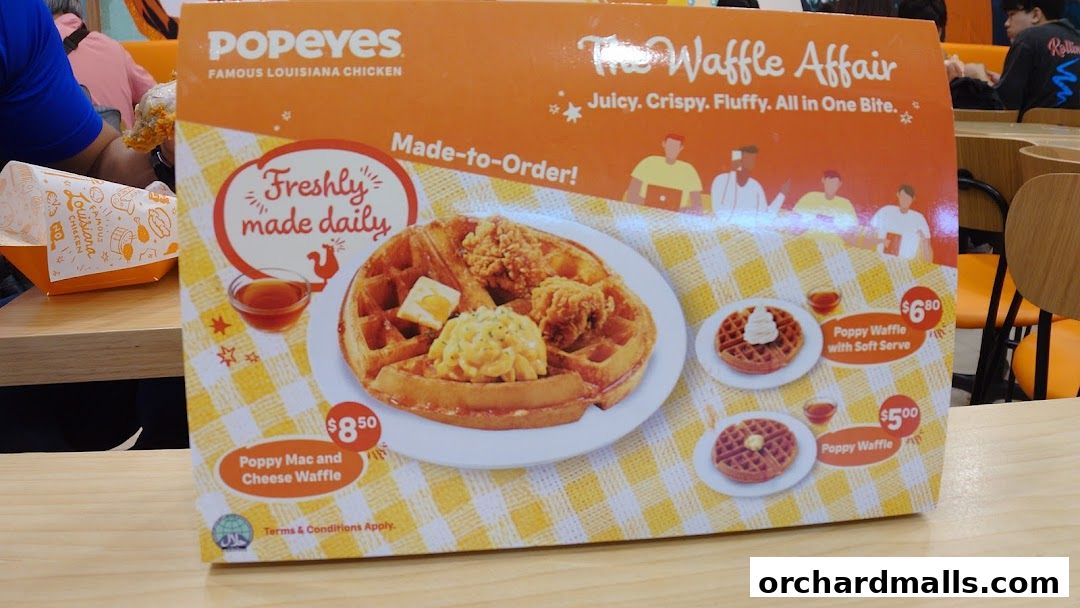 Menu page for Popeyes Orchard Exchange