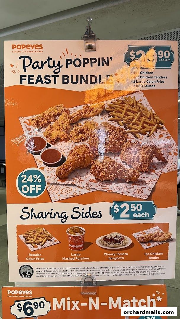Menu page for Popeyes Orchard Exchange