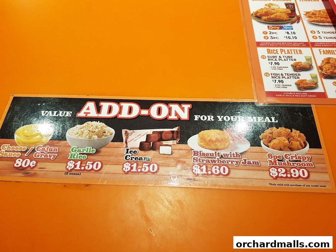 Menu page for Popeyes Orchard Exchange