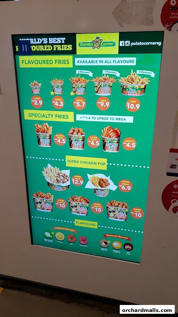 Menu page for Potato Corner