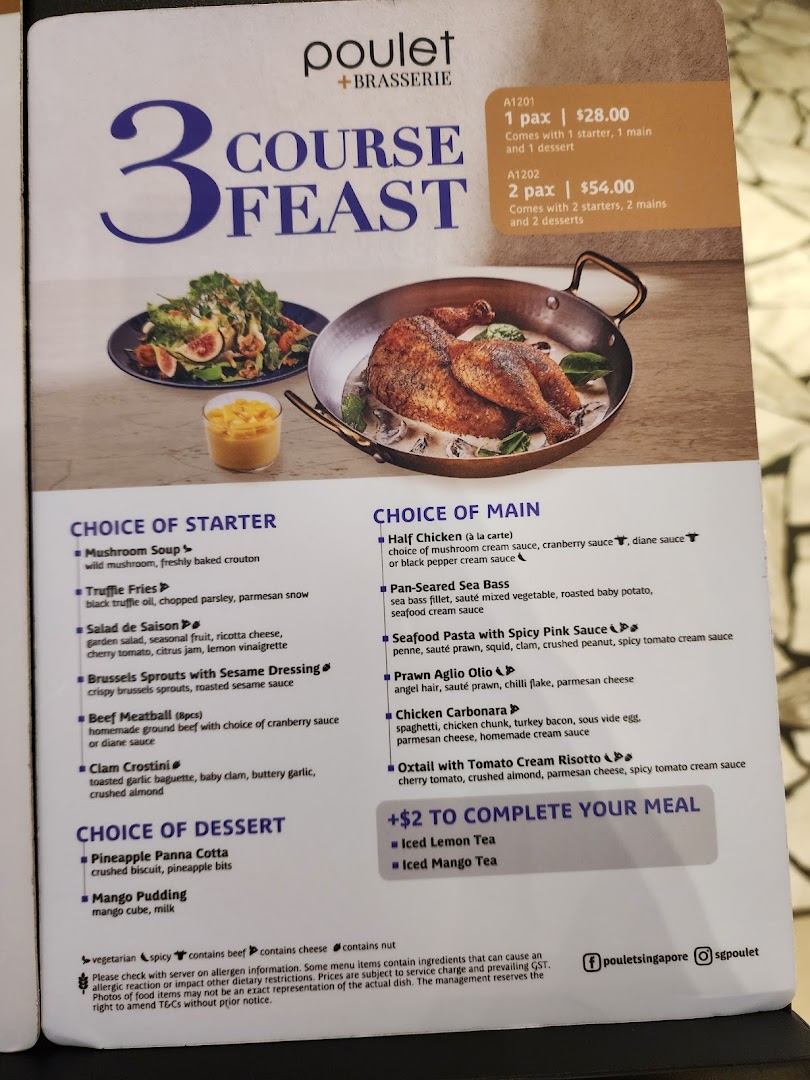 Menu page for Poulet  Brasserie - ION Orchard