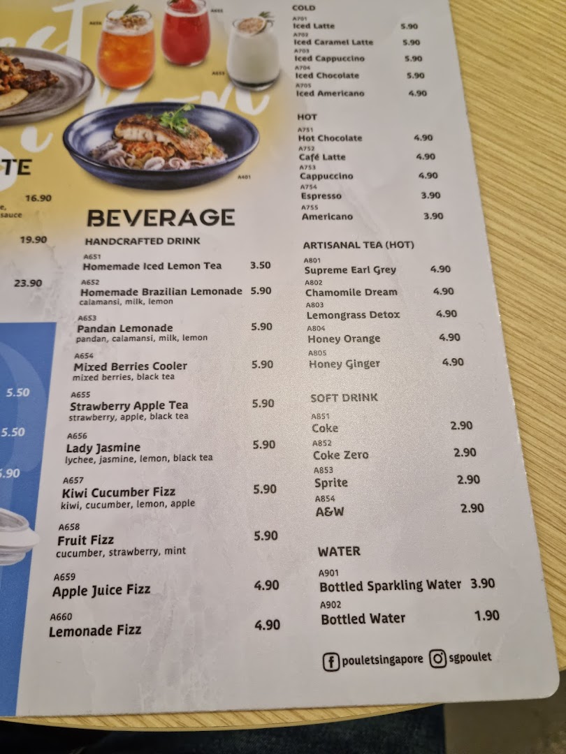 Menu page for Poulet  Brasserie - ION Orchard