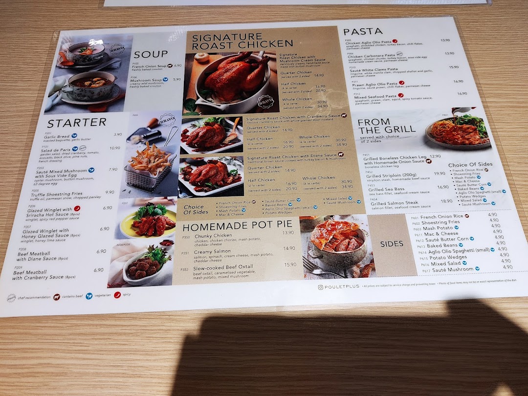 Menu page for Poulet  Brasserie - ION Orchard