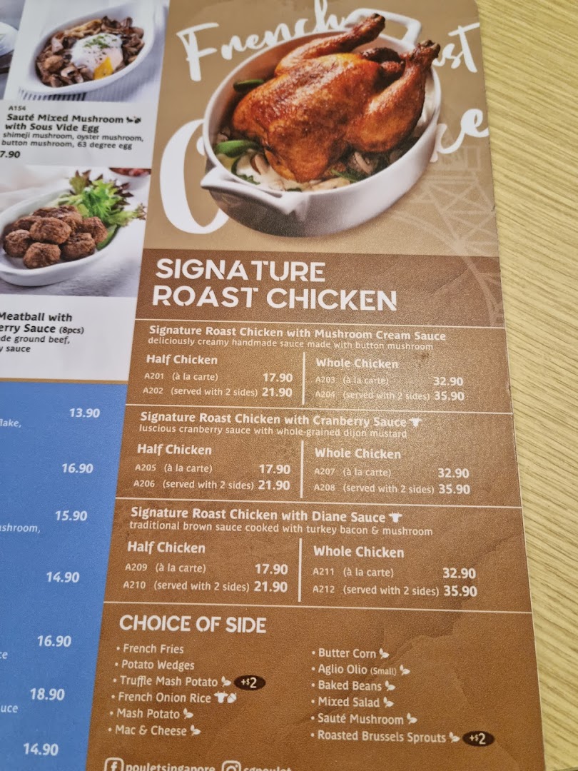 Menu page for Poulet  Brasserie - ION Orchard