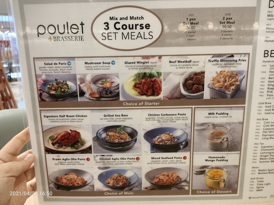 Menu page for Poulet  Brasserie - ION Orchard