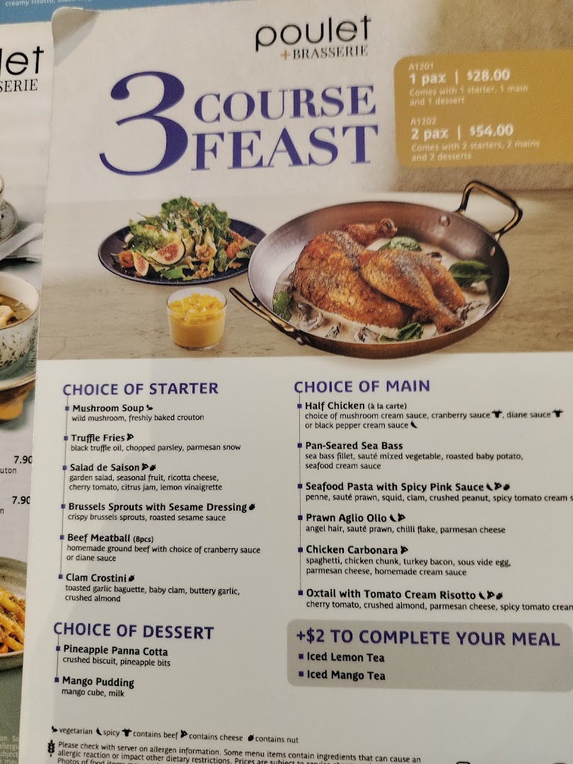 Menu page for Poulet  Brasserie - ION Orchard