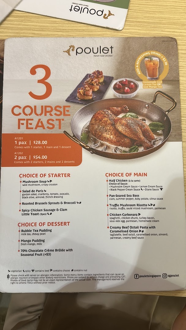 Menu page for Poulet  Brasserie - ION Orchard