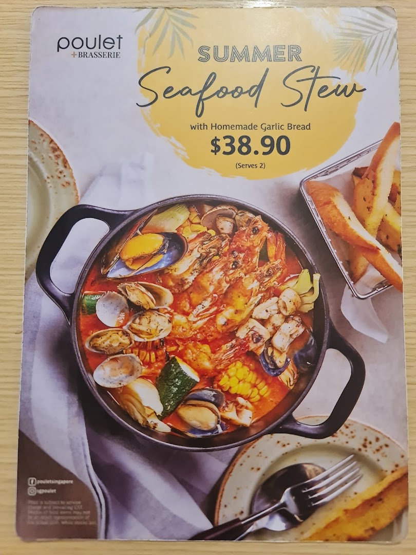 Menu page for Poulet  Brasserie - ION Orchard