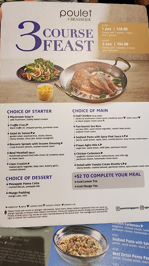 Menu page for Poulet  Brasserie - ION Orchard