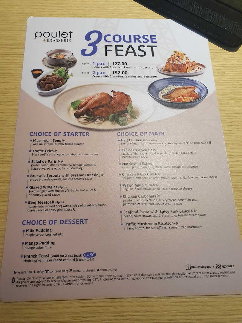 Menu page for Poulet  Brasserie - ION Orchard