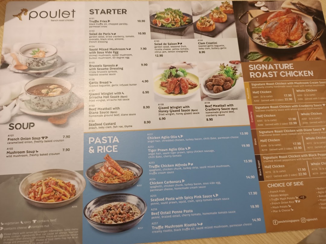Menu page for Poulet  Brasserie - ION Orchard