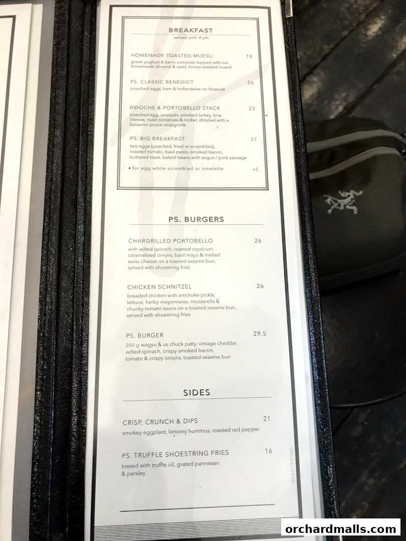 Menu page for PS.Cafe Paragon