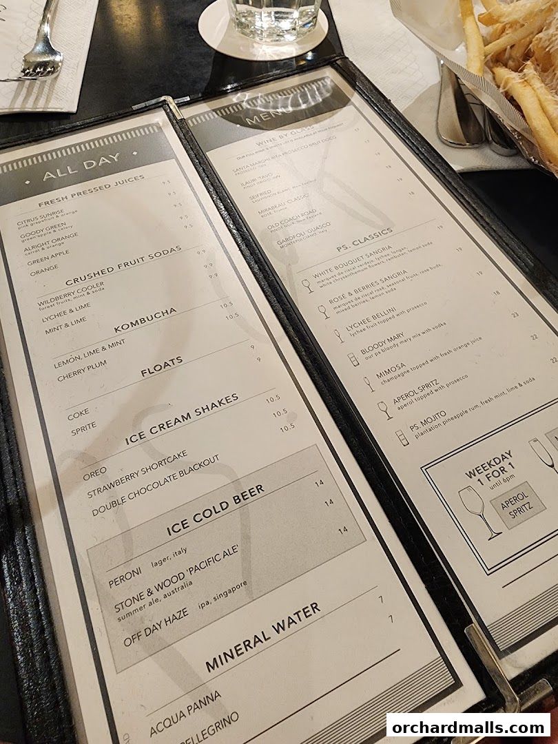 Menu page for PS.Cafe Paragon