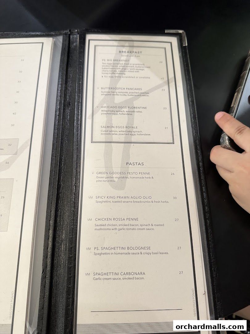 Menu page for PS.Cafe Paragon