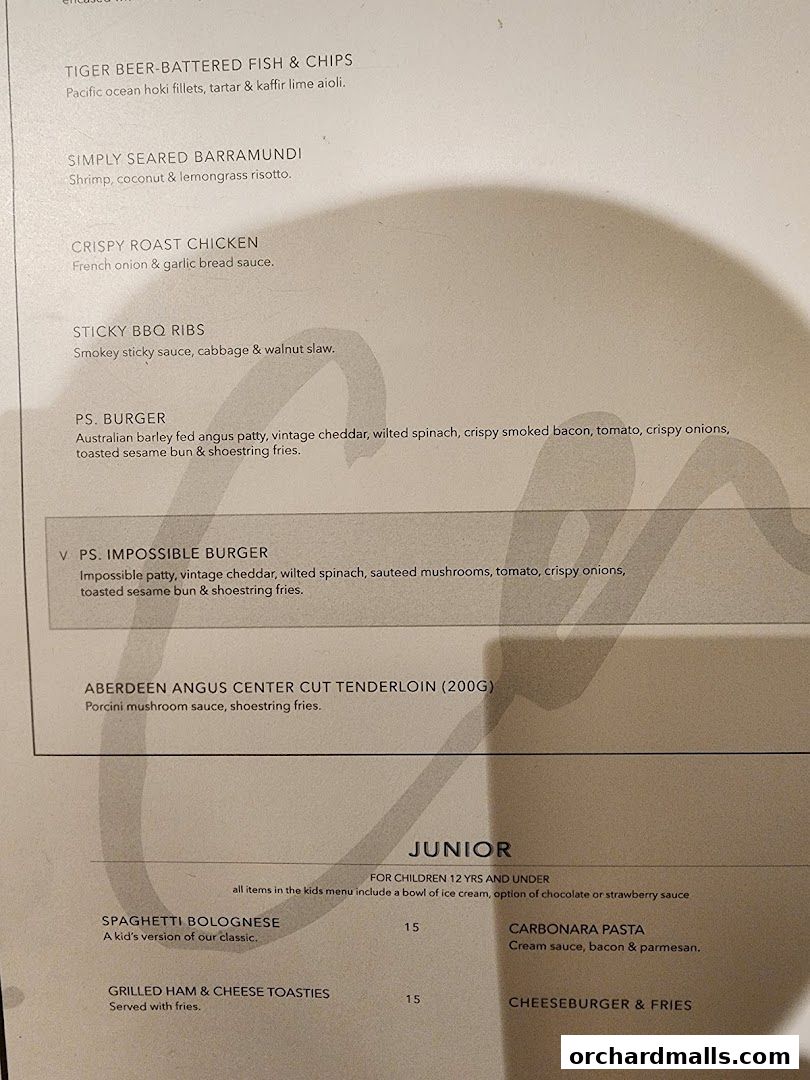 Menu page for PS.Cafe Paragon