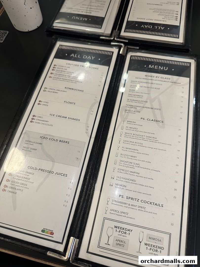 Menu page for PS.Cafe Paragon